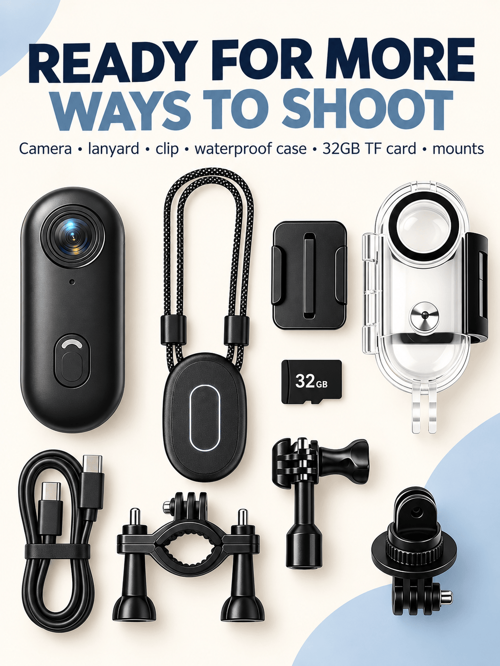1080P Mini Action Camera with WiFi & Magnetic Mounting Kit